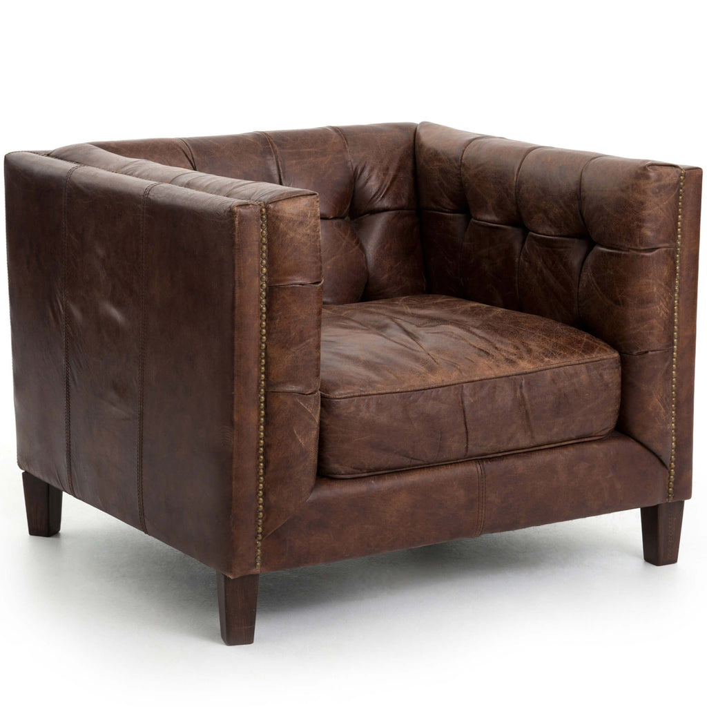 Abbott Club Leather Chair, Cigar – High Fashion Home