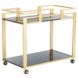 Avondale Bar Cart, Gold - Furniture - Dining - High Fashion Home