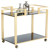 Avondale Bar Cart, Gold - Furniture - Dining - High Fashion Home