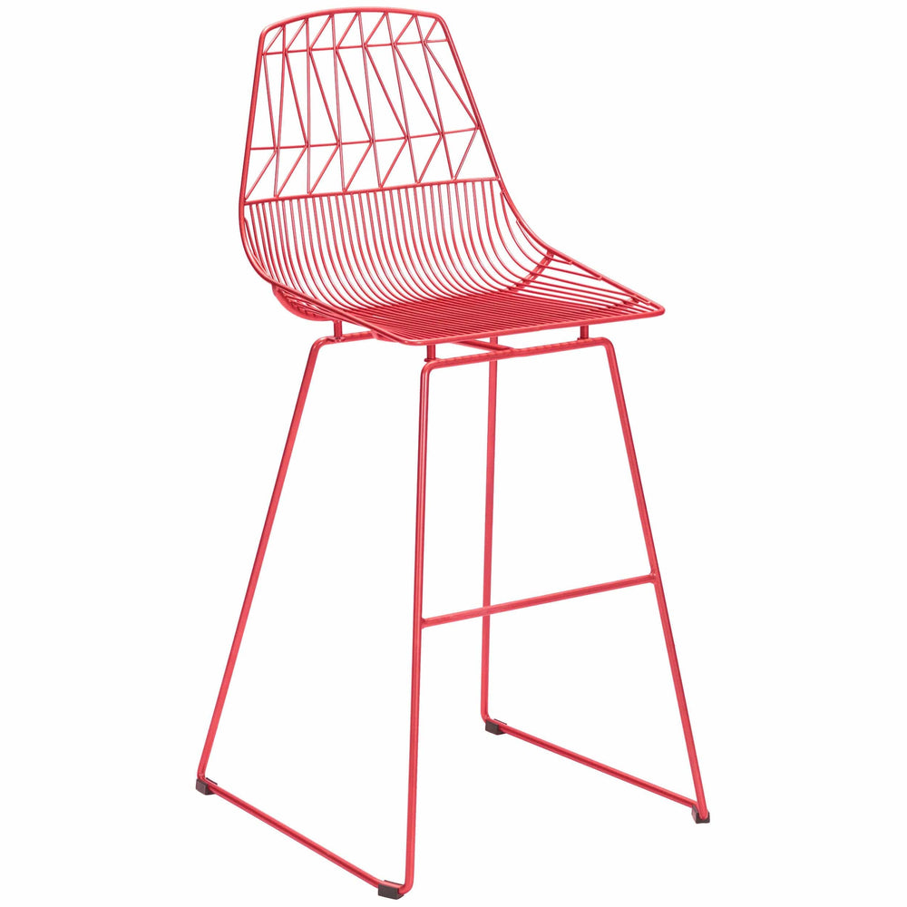 Brody Bar Stool, Red (Set of 2) - Furniture - Dining - High Fashion Home