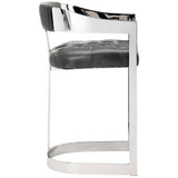 Beaumont Leather Counter Stool, Grey - Furniture - Dining - High Fashion Home