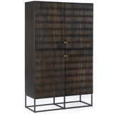 Kelby Cabinet, Carved Vintage Brown-Furniture - Storage-High Fashion Home
