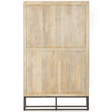 Kelby Cabinet, Light Wash Carved Mango-Furniture - Storage-High Fashion Home