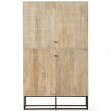 Kelby Cabinet, Light Wash Carved Mango-Furniture - Storage-High Fashion Home