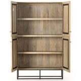 Kelby Cabinet, Light Wash Carved Mango-Furniture - Storage-High Fashion Home