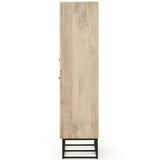 Kelby Cabinet, Light Wash Carved Mango-Furniture - Storage-High Fashion Home