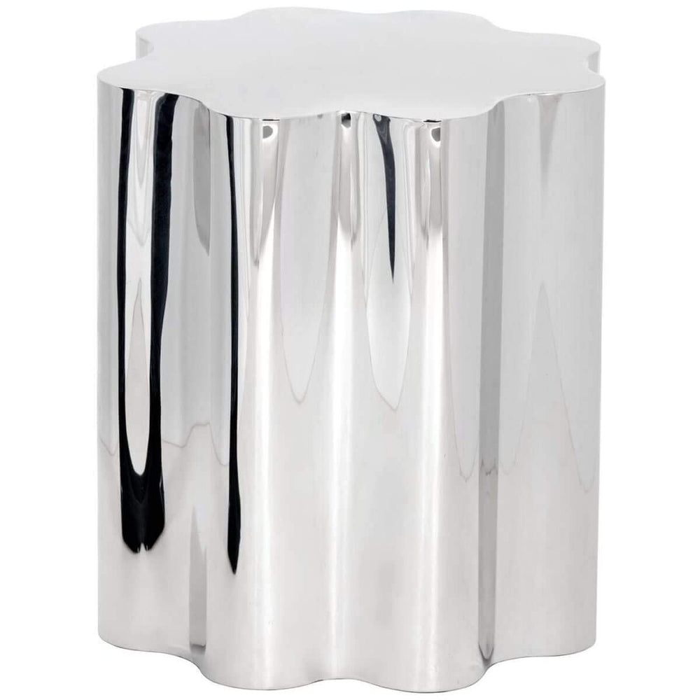 Dahlia Side Table, Polished Stainless - Furniture - Accent Tables - High Fashion Home