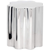 Dahlia Side Table, Polished Stainless - Furniture - Accent Tables - High Fashion Home