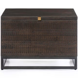 Kelby Storage Bunching Table, Carved Vintage Brown-Furniture - Storage-High Fashion Home