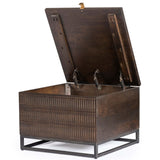 Kelby Storage Bunching Table, Carved Vintage Brown-Furniture - Storage-High Fashion Home