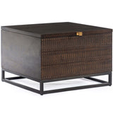 Kelby Storage Bunching Table, Carved Vintage Brown-Furniture - Storage-High Fashion Home