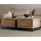 Kelby Storage Bunching Table, Light Wash Carved-Furniture - Storage-High Fashion Home