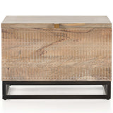 Kelby Storage Bunching Table, Light Wash Carved-Furniture - Storage-High Fashion Home