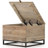 Kelby Storage Bunching Table, Light Wash Carved-Furniture - Storage-High Fashion Home
