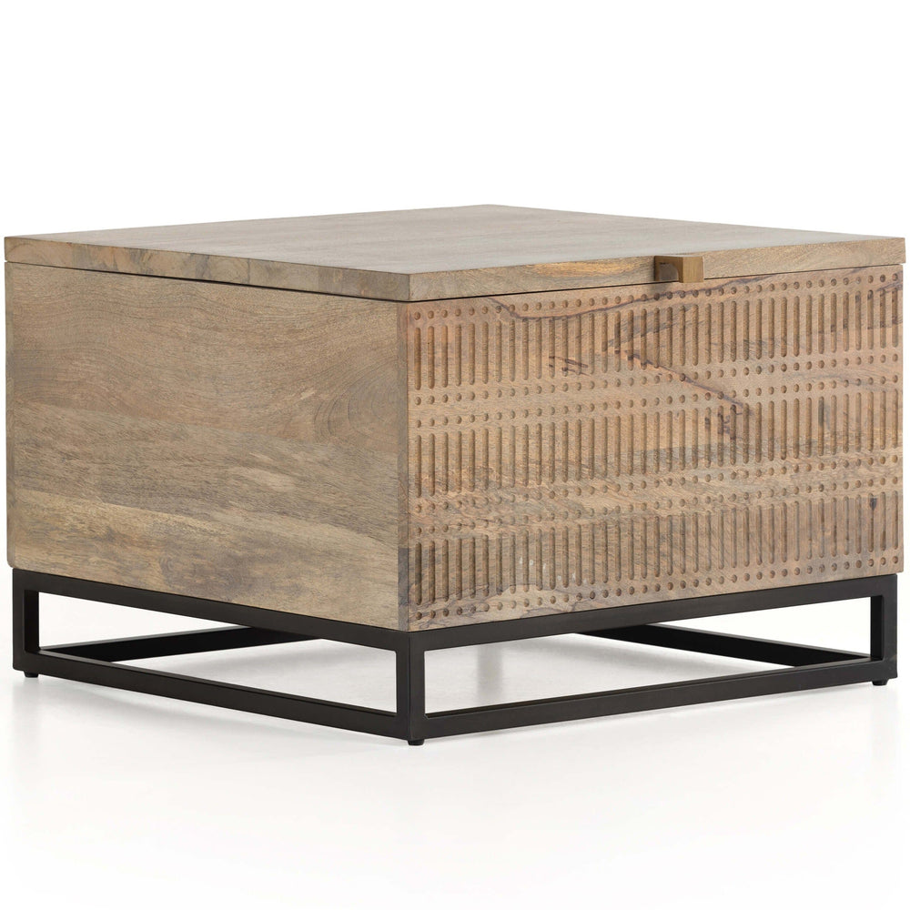 Kelby Storage Bunching Table, Light Wash Carved-Furniture - Storage-High Fashion Home