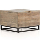 Kelby Storage Bunching Table, Light Wash Carved-Furniture - Storage-High Fashion Home