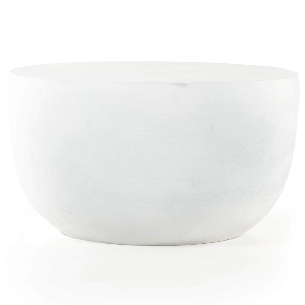 Basil Outdoor End Table, Matte White-High Fashion Home