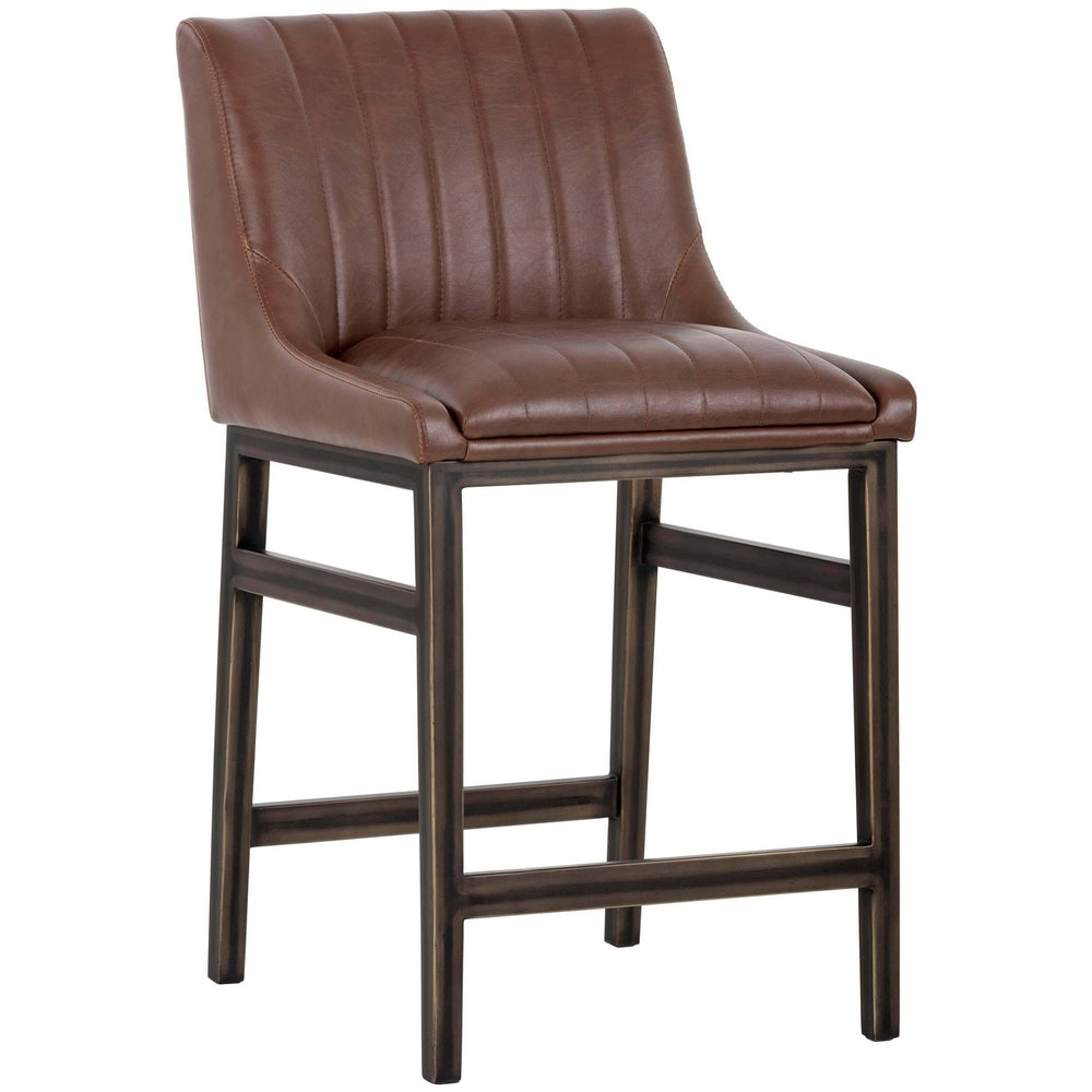 Halden Counter Stool, Vintage Cognac - Furniture - Dining - High Fashion Home