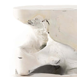 ***NLA***Teak Stool, Ivory-Furniture - Chairs-High Fashion Home