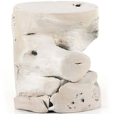 ***NLA***Teak Stool, Ivory-Furniture - Chairs-High Fashion Home
