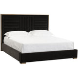 Imogen Bed, King, Antique Brass, Giotto Shale Grey - Modern Furniture - Beds - High Fashion Home