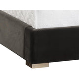 Imogen Bed, King, Antique Brass, Giotto Shale Grey - Modern Furniture - Beds - High Fashion Home