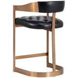 Beaumont Leather Counter Stool, Black - Furniture - Dining - High Fashion Home