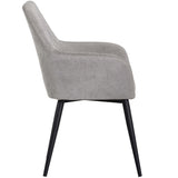 Jayna Dining Chair, Polo Club Stone, Black Legs, Set of 2-Furniture - Dining-High Fashion Home