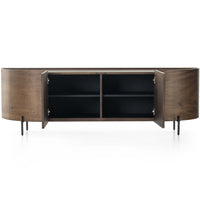 Lunas Media Console, Caramel Guanacaste-Furniture - Storage-High Fashion Home