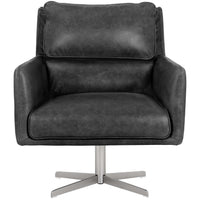 Easton Swivel Chair, Marseille Black - Furniture - Chairs - High Fashion Home