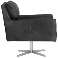 Easton Swivel Chair, Marseille Black - Furniture - Chairs - High Fashion Home