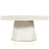 Bowman Outdoor Coffee Table, White Concrete-Furniture - Accent Tables-High Fashion Home