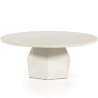 Bowman Outdoor Coffee Table, White Concrete-Furniture - Accent Tables-High Fashion Home