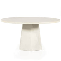 Bowman Outdoor Dining Table, White Concrete-Furniture - Dining-High Fashion Home