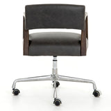 Tyler Leather Desk Chair, Chap Ebony-Furniture - Office-High Fashion Home