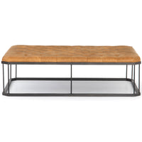 Isle Leather Ottoman, Palermo Butterscotch-Furniture - Chairs-High Fashion Home