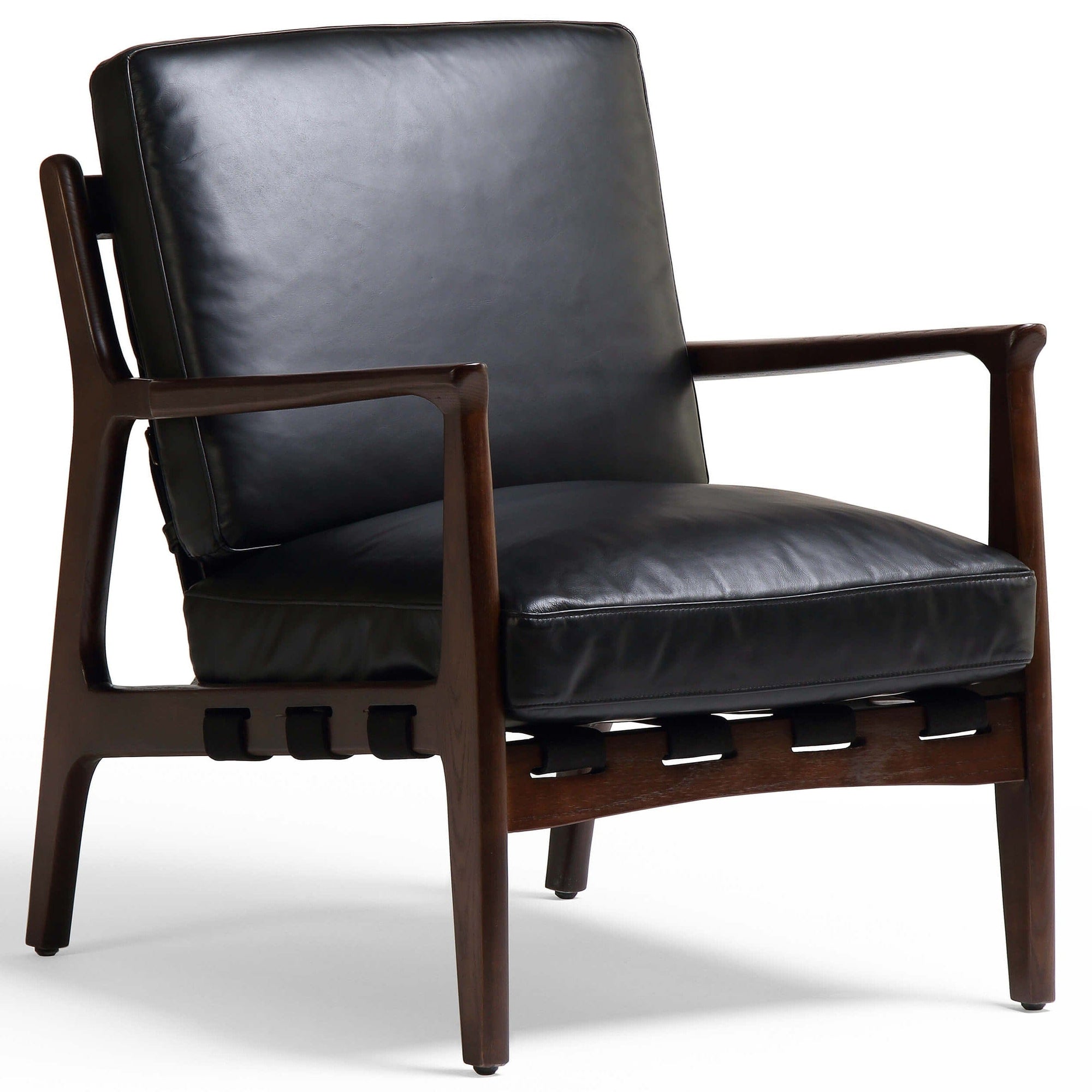 Walnut and leather chair cheap