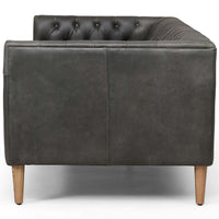 William 75" Leather Sofa, Natural Washed Ebony-Furniture - Sofas-High Fashion Home