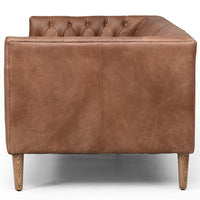 William 75" Leather Sofa, Natural Washed Chocolate-Furniture - Sofas-High Fashion Home