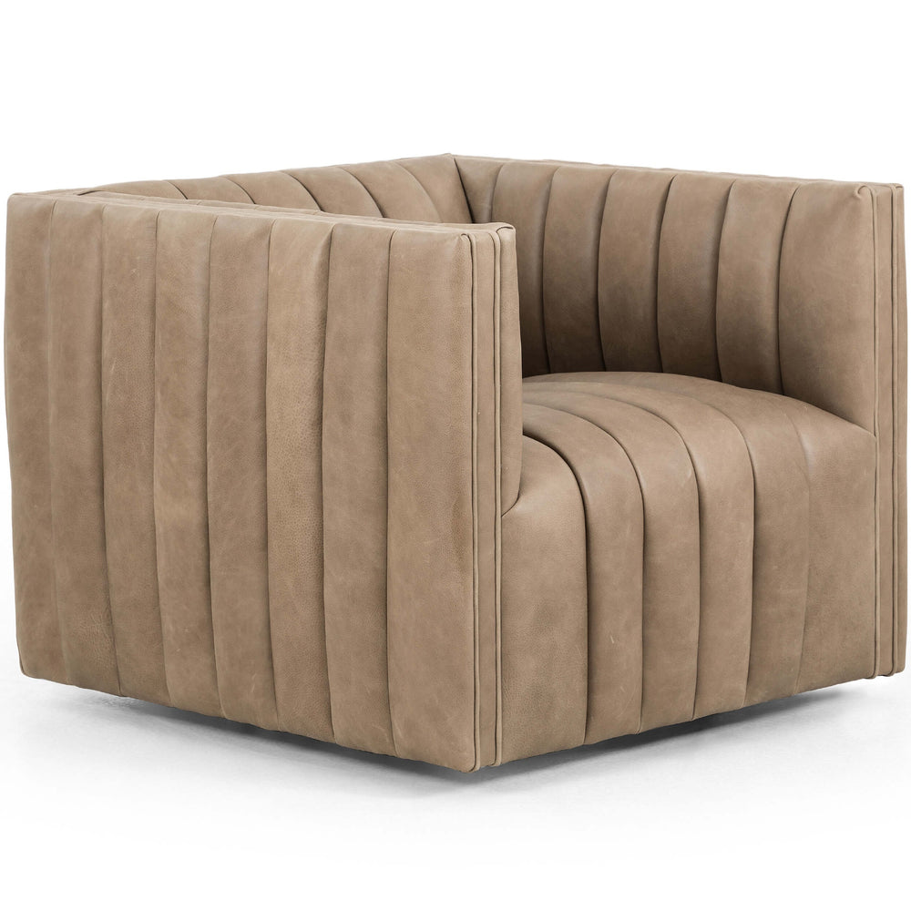 Augustine Leather Swivel Chair, Palermo Drift-Furniture - Chairs-High Fashion Home