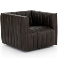 Augustine Leather Swivel Chair, Deacon Wolf-Furniture - Chairs-High Fashion Home