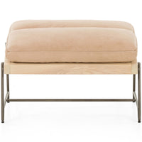 Beatrice Leather Ottoman, Palermo Nude-Furniture - Chairs-High Fashion Home