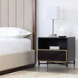 Marwood Nightstand, Brass/Dark Brown-Furniture - Bedroom-High Fashion Home