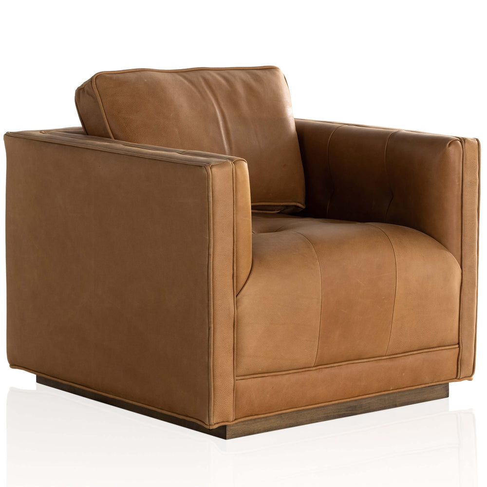 Kiera Leather Swivel Chair, Palermo Cognac