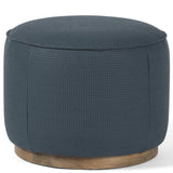 Sinclair Round Ottoman, Fresno Cobalt-Furniture - Chairs-High Fashion Home