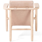 Arnett Leather Chair, Harness Burlap-Furniture - Chairs-High Fashion Home