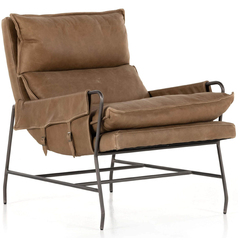 Taryn Leather Chair, Palermo Drift-Furniture - Chairs-High Fashion Home