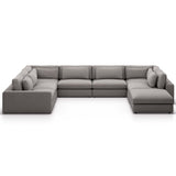 Bloor 7 Piece Sectional w/ Ottoman, Chess Pewter-Furniture - Sofas-High Fashion Home
