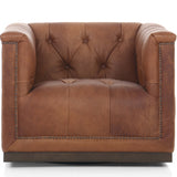 Maxx Leather Swivel Chair, Heirloom Sienna-Furniture - Chairs-High Fashion Home