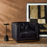 Maxx Leather Swivel Chair, Heirloom Black-Furniture - Chairs-High Fashion Home
